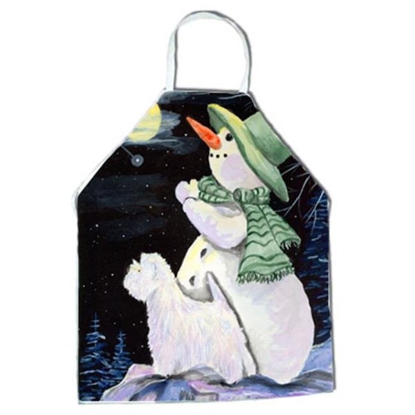 Carolines Treasures Carolines Treasures SS8797APRON Snowman with Westie Apron - 27 x 31 in. SS8797APRON - main